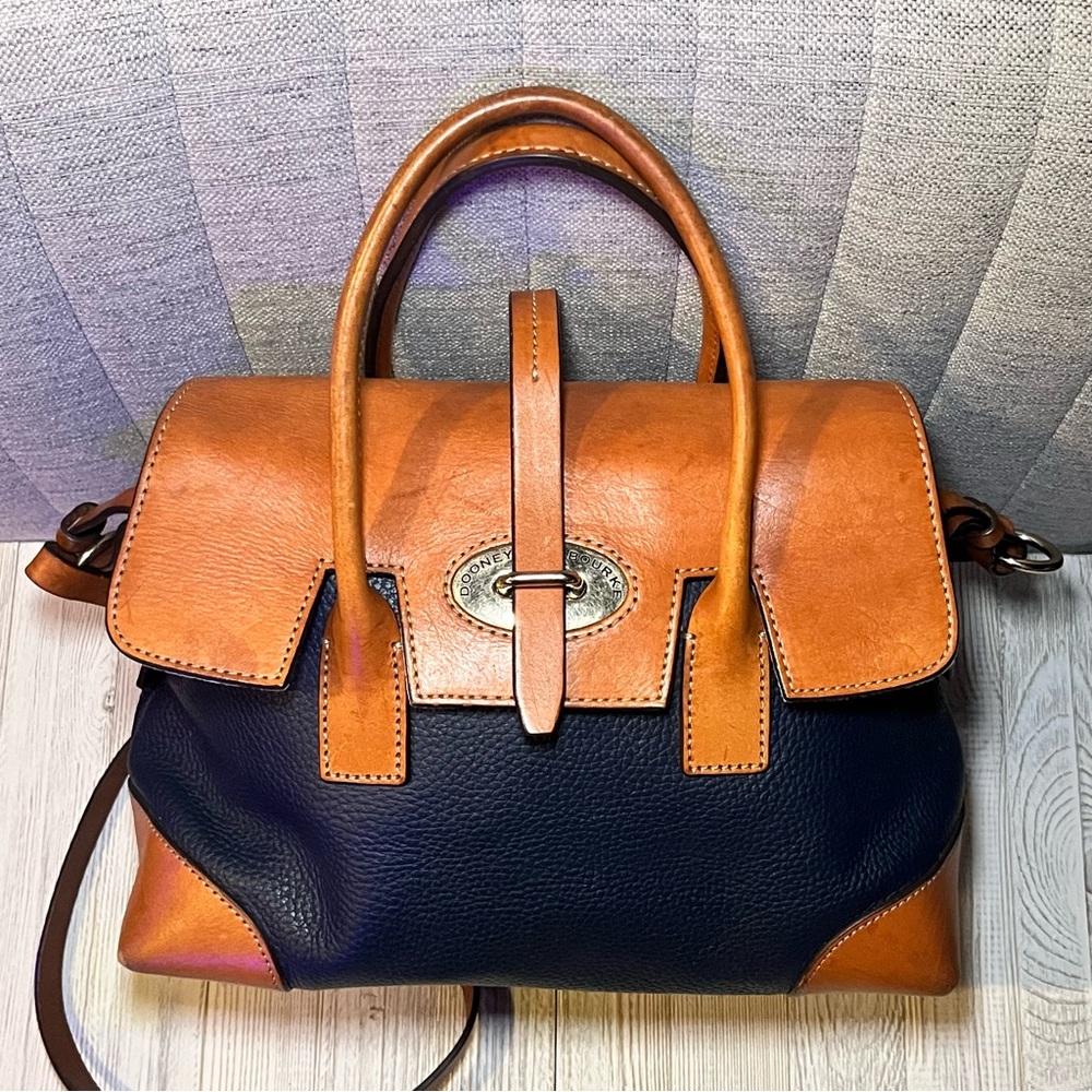 Dooney & Bourke Black and Tan Satchel